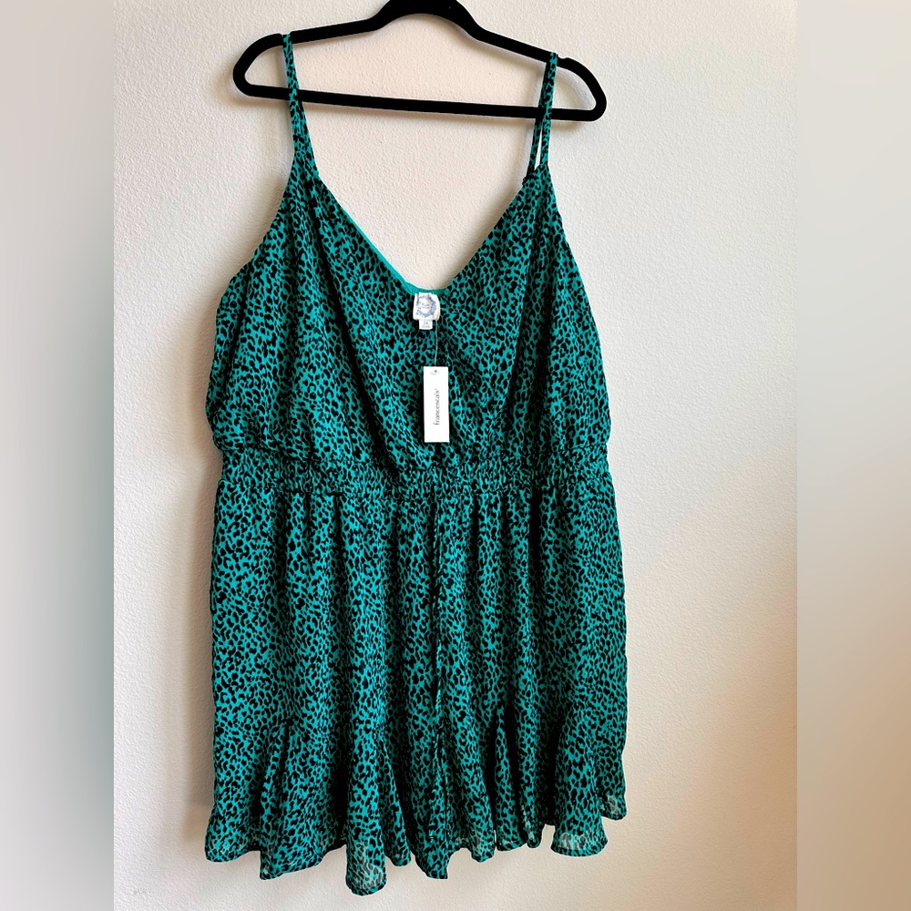 Green leopard dress